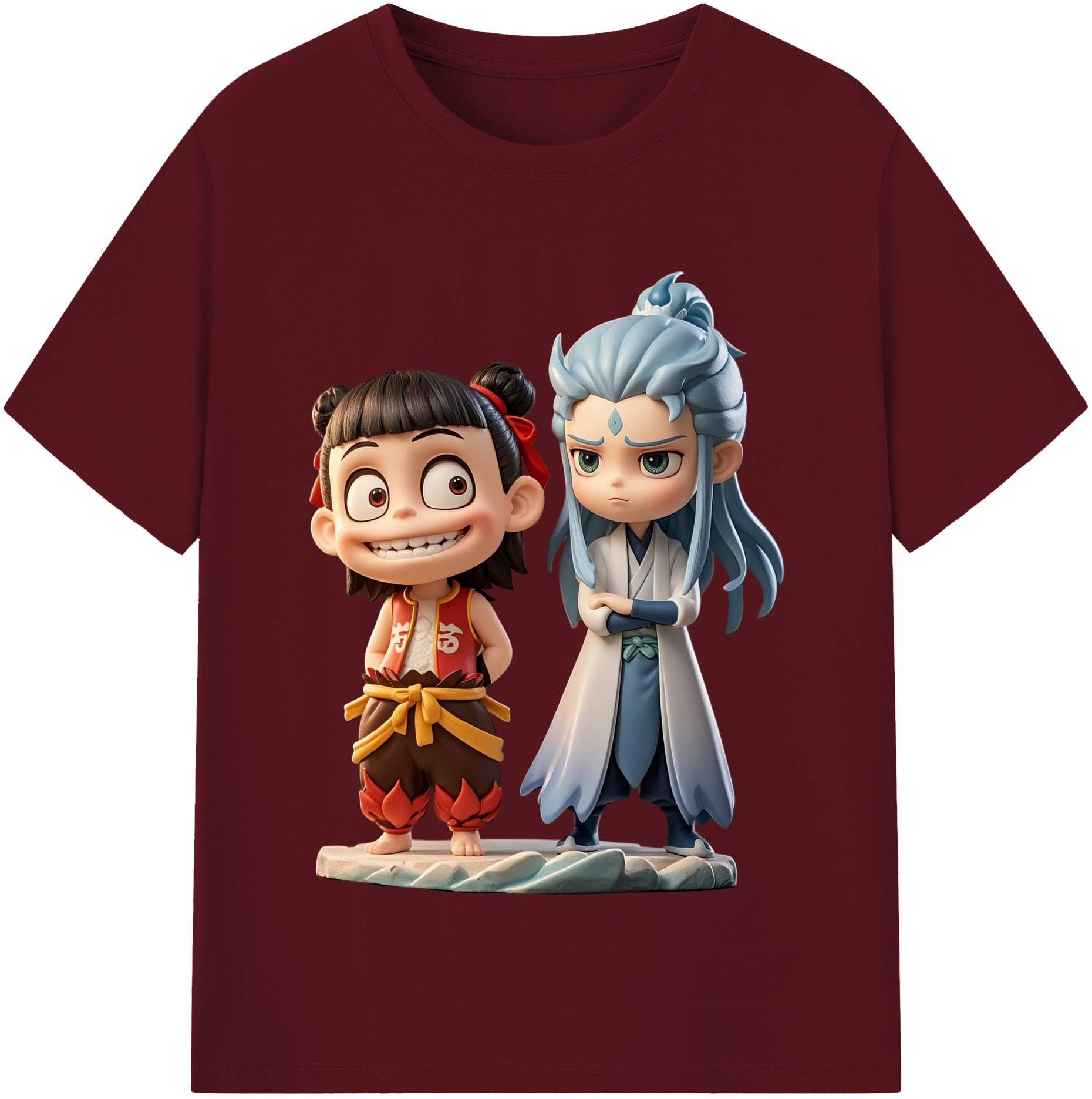 （画像用） Ne Zha 2 ナタ 魔童の大暴れ 綿100％半袖Tシャツ（フロントプリント）